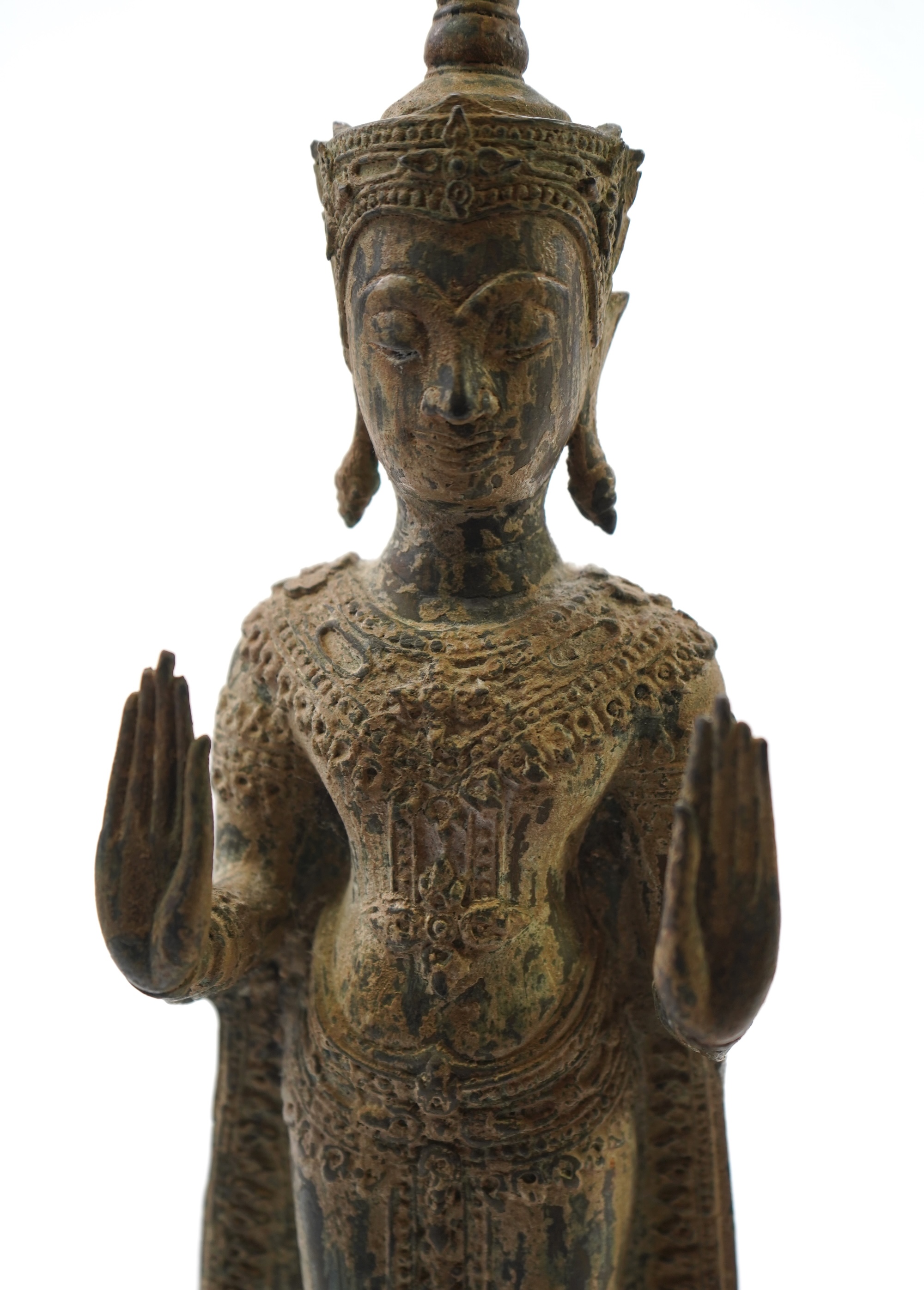 A Thai bronze figure of standing Buddha, 19th century